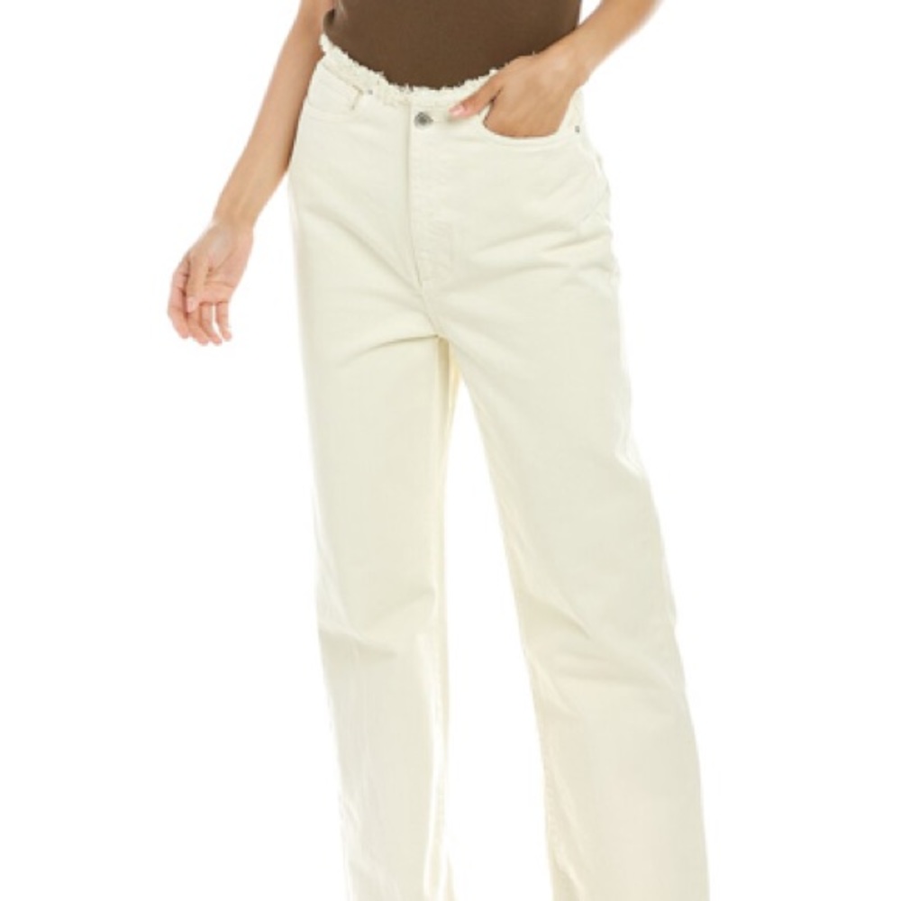 WeWoreWhat  Frayed Straight Jean in off white